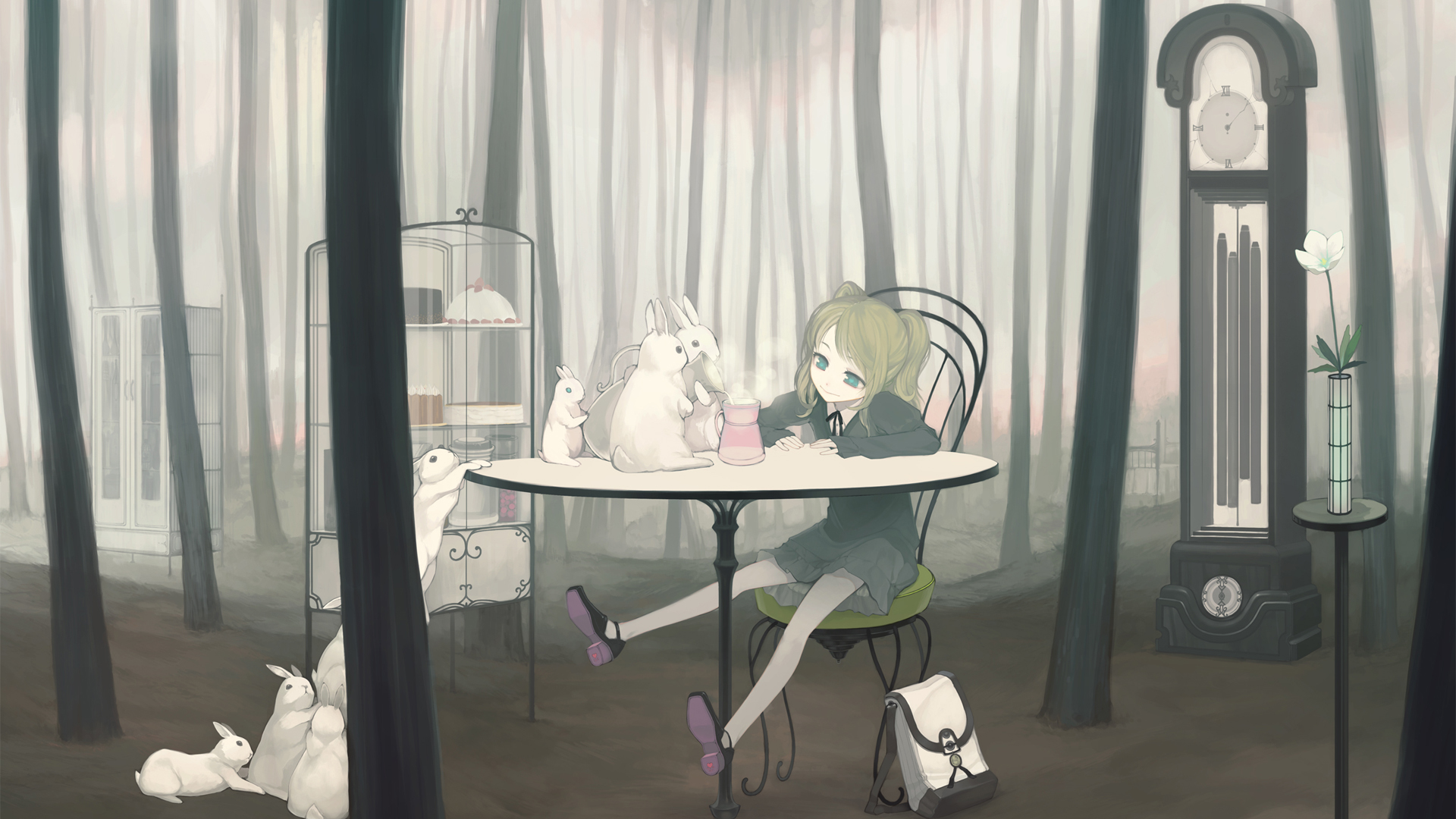 кролики, мое ( аниме концепция ), аниме девушки - обои на рабочий стол