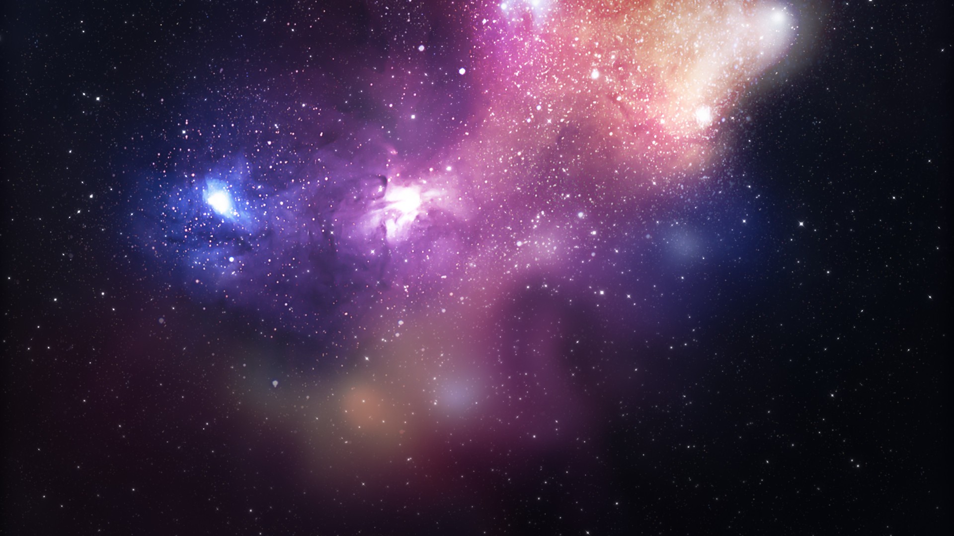 космическое пространство, звезды, Эппл (Apple), фиолетовый, туманности - обои на рабочий стол