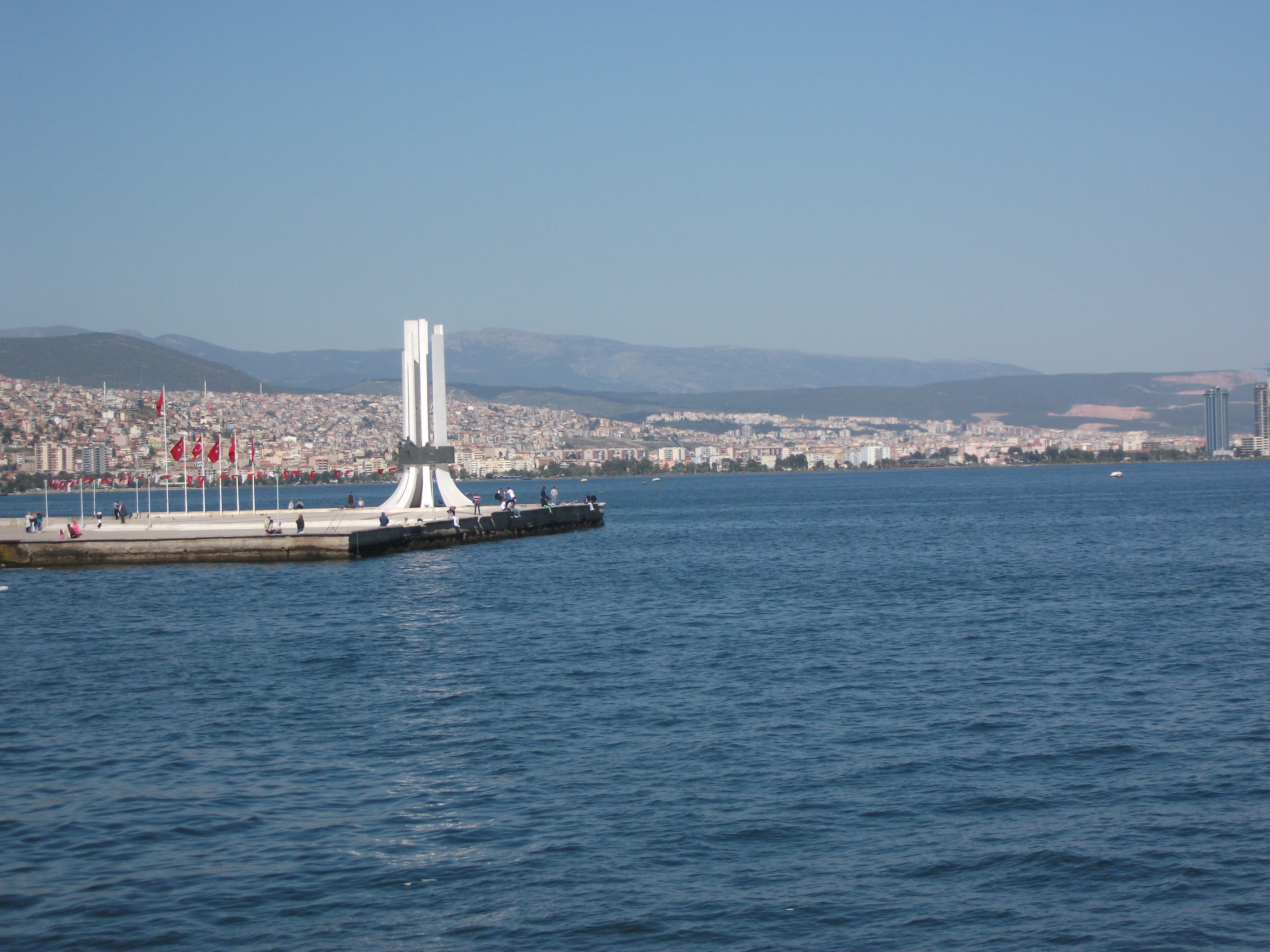 синий, города, Измир, Турция, Саффет, море - обои на рабочий стол