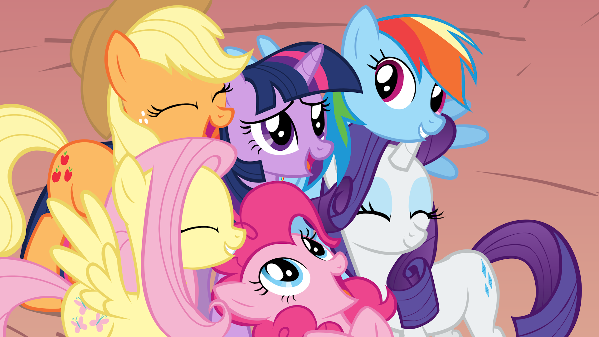 My Little Pony, Флаттершай, пони, Рэйнбоу Дэш, Твайлайт, Редкость, Пинки Пай, Applejack, My Little Pony : Дружба Магия - обои на рабочий стол