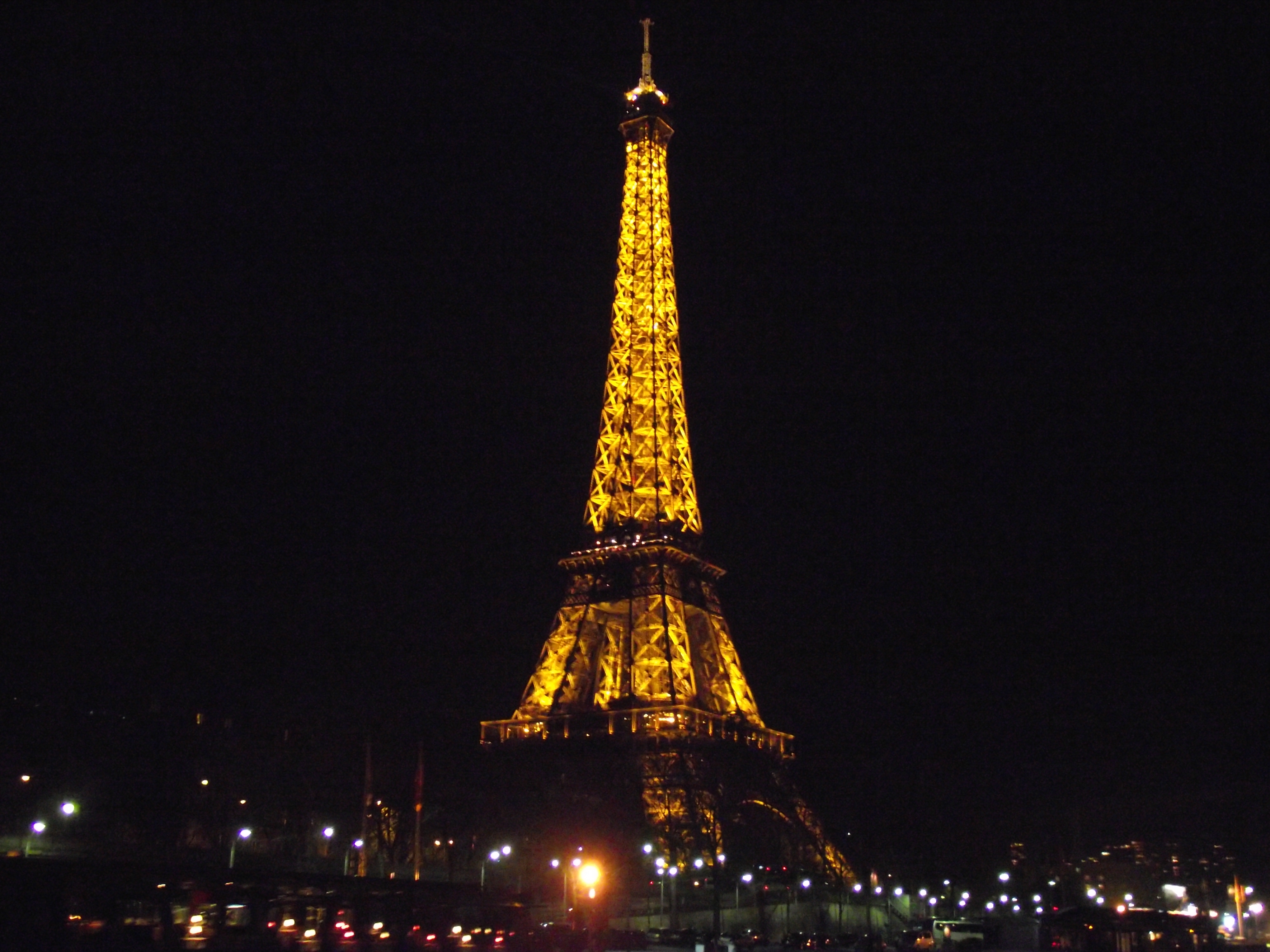 Эйфелева башня, Париж, города, ночь, огни, Франция, Европа - обои на рабочий стол