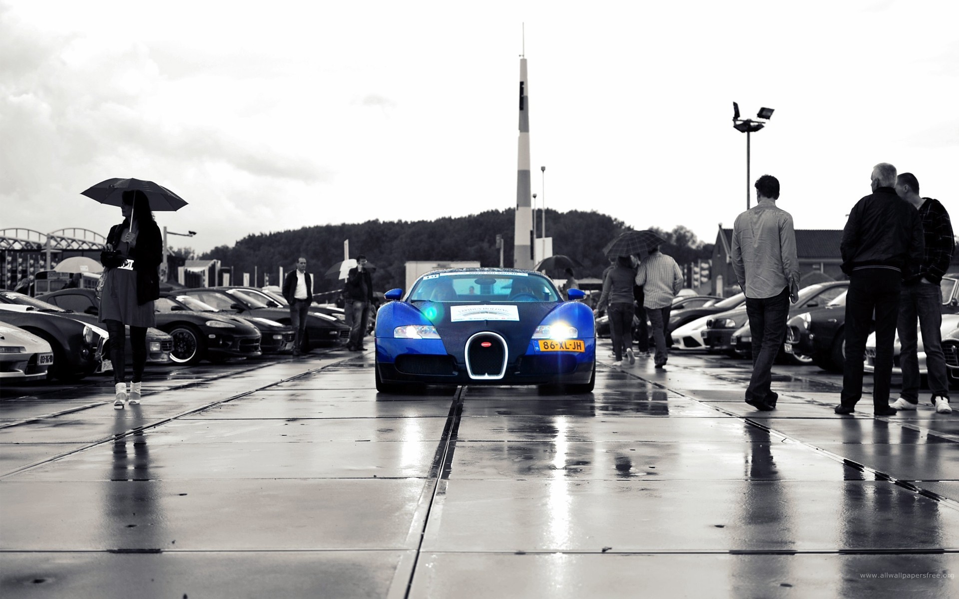 автомобили, Bugatti Veyron, выборочная раскраска - обои на рабочий стол