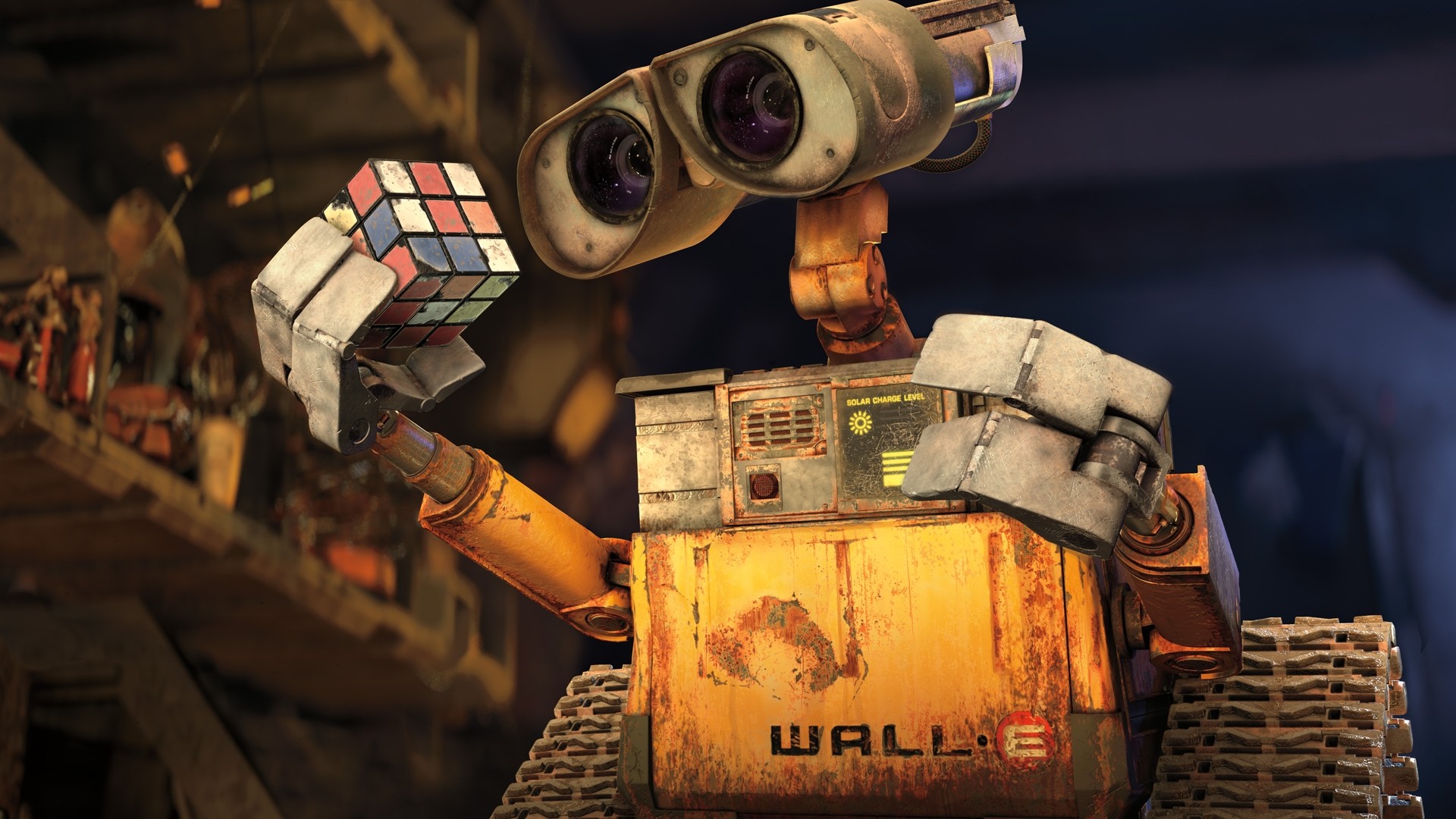 Wall-E, кубики, Кубик Рубика - обои на рабочий стол