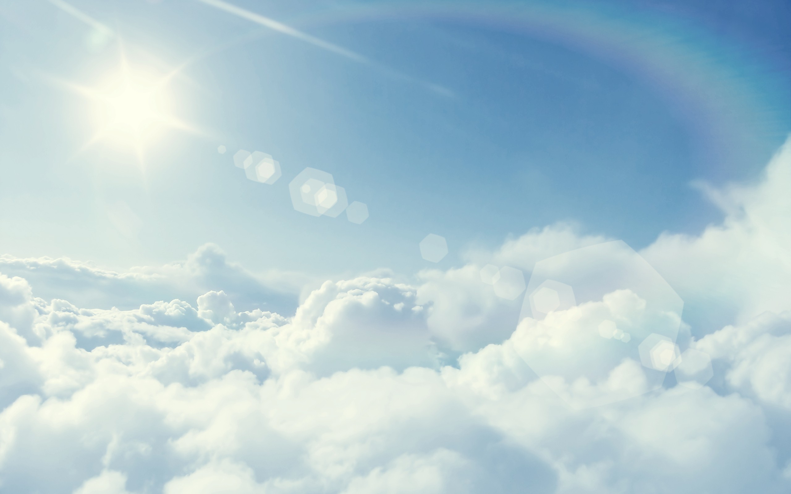 облака, природа, Солнце, небо - обои на рабочий стол