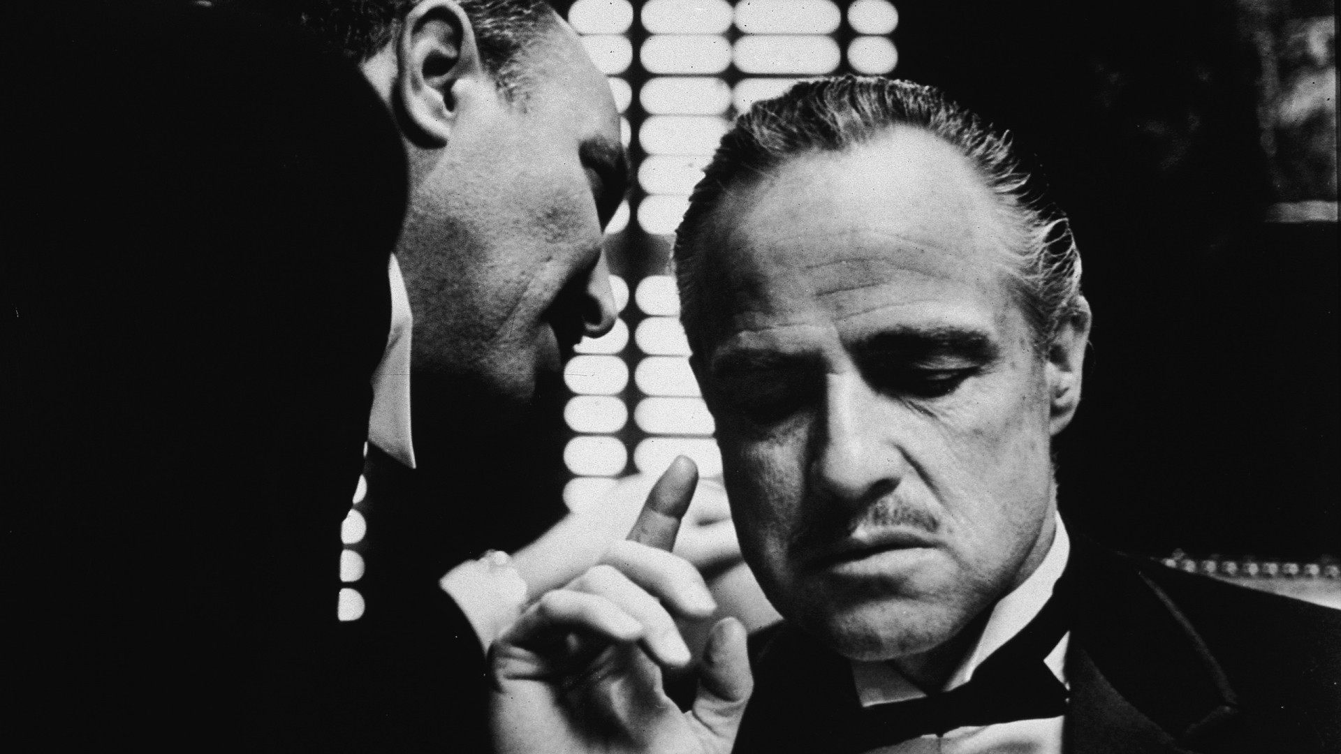 кино, Крестный отец, монохромный, Вито Корлеоне, Марлон Брандо, кадры кино - обои на рабочий стол