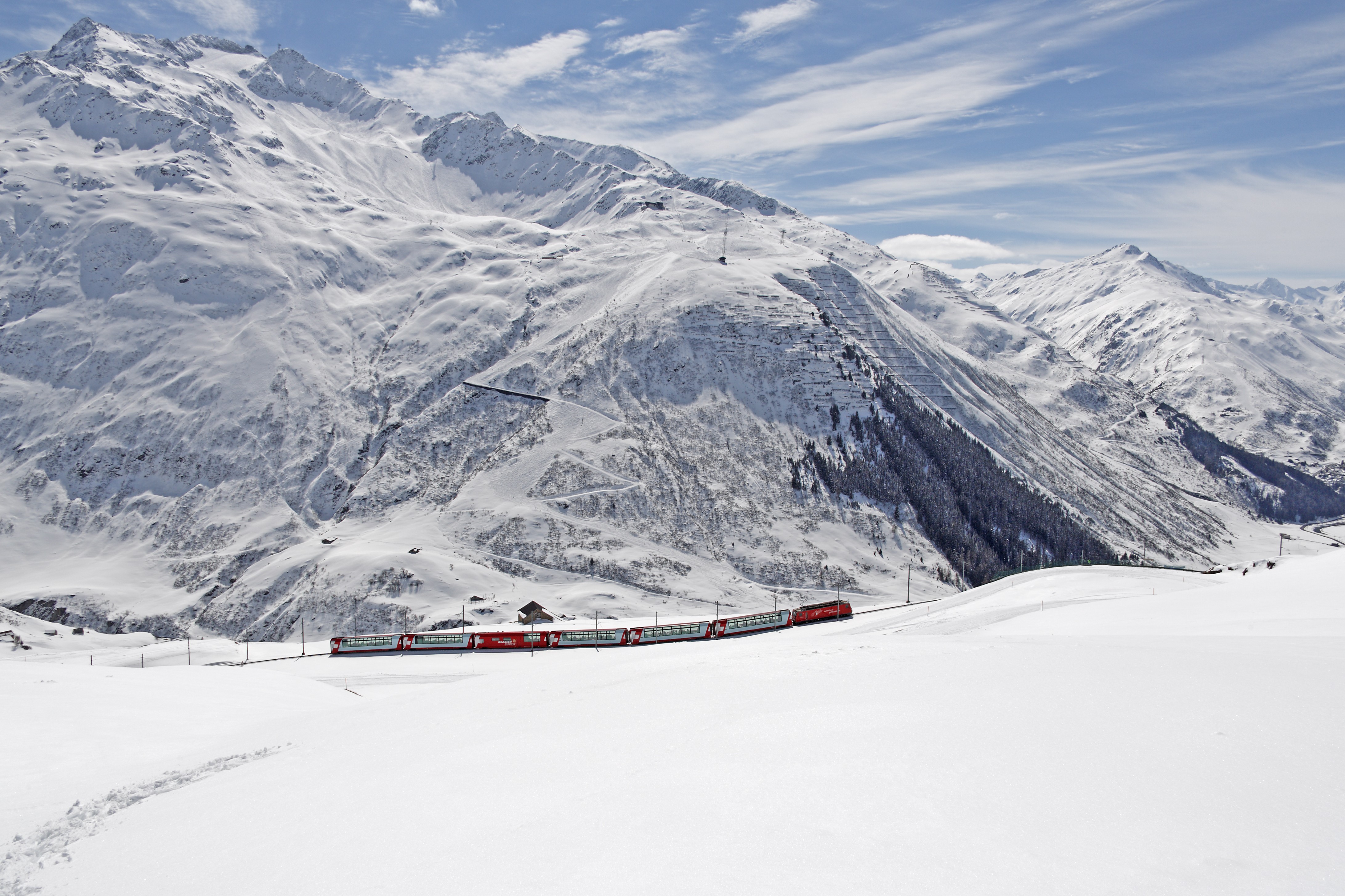 горы, пейзажи, поезда, Швейцария, швейцарский, Альпы - обои на рабочий стол