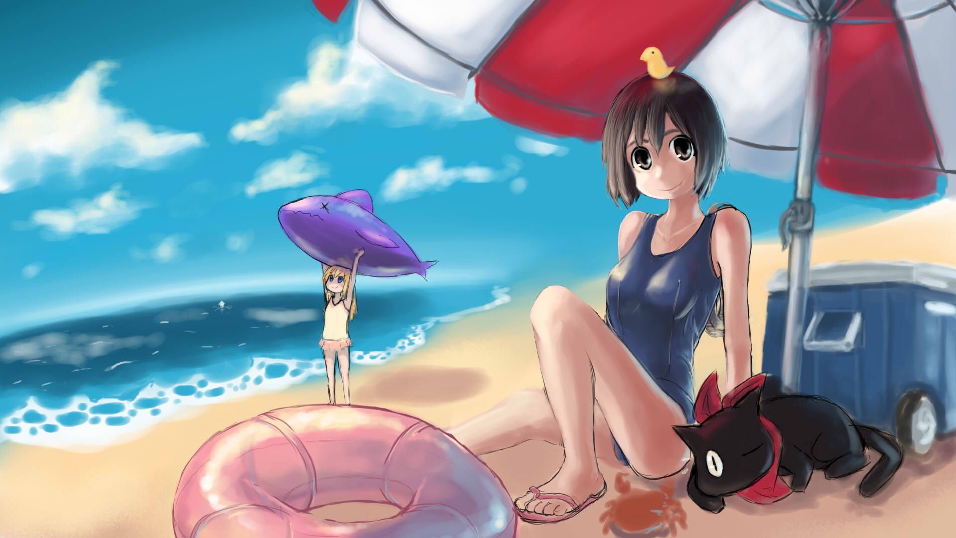 Shinryaku ! , аниме, купальники, пляжи - обои на рабочий стол