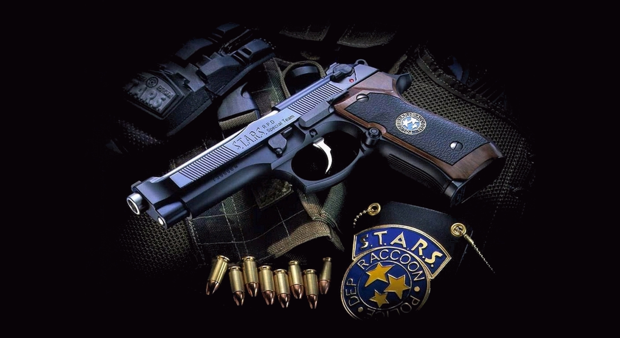 пистолеты, звезды, Resident Evil, оружие, Beretta, боеприпасы, Самурай Край - обои на рабочий стол