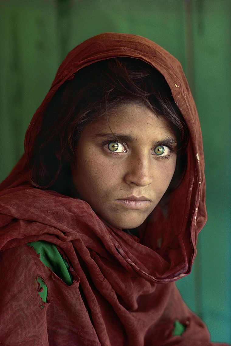 девушки, Афганистан, зеленые глаза, National Geographic, портреты, Афганская девочка - обои на рабочий стол