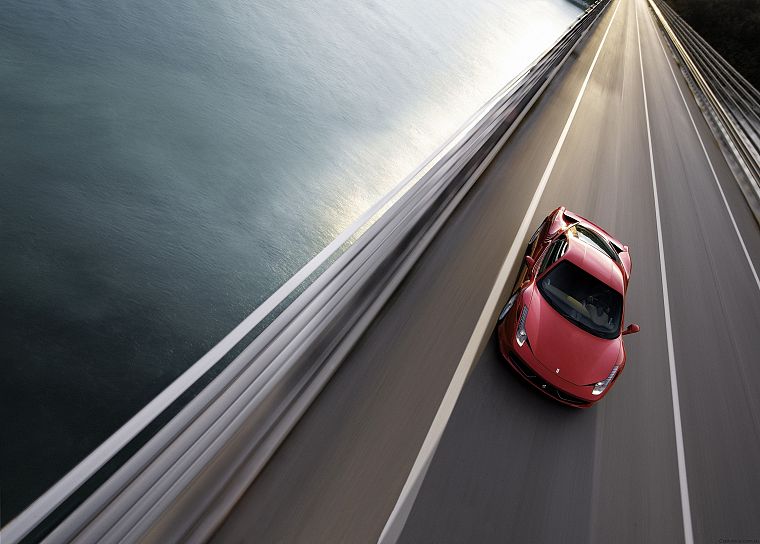 вода, океан, автомобили, мосты, дороги, транспортные средства, Ferrari 458 Italia - обои на рабочий стол