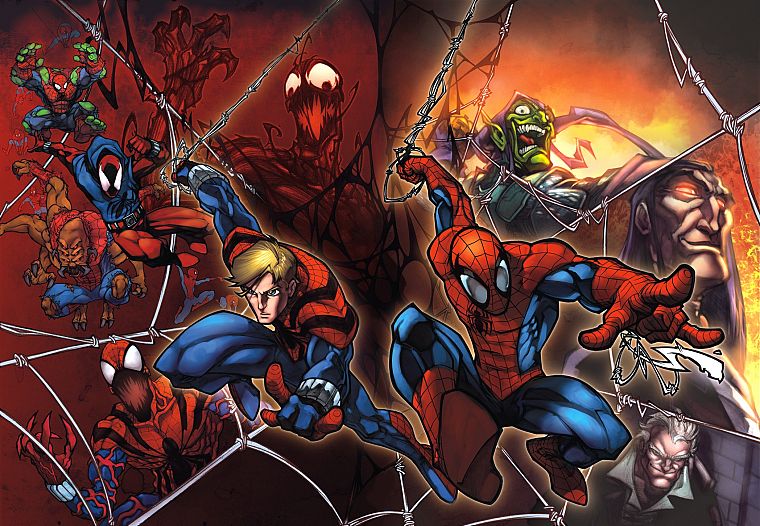 Человек-паук, Carnage, Марвел комиксы, Зеленый Гоблин - обои на рабочий стол
