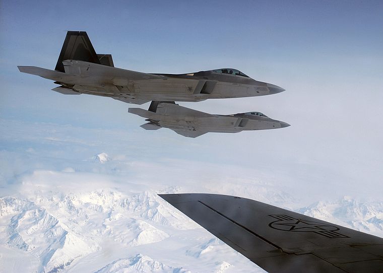 самолет, военный, F-22 Raptor, самолеты, истребители - обои на рабочий стол