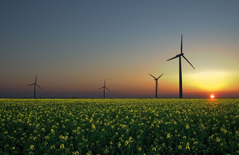 пейзажи, природа, энергии, поля, ветряные мельницы, ветрогенераторы, ветряные турбины - обои на рабочий стол
