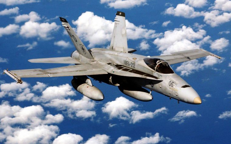 самолет, военный, USMC, F18 Hornet - обои на рабочий стол