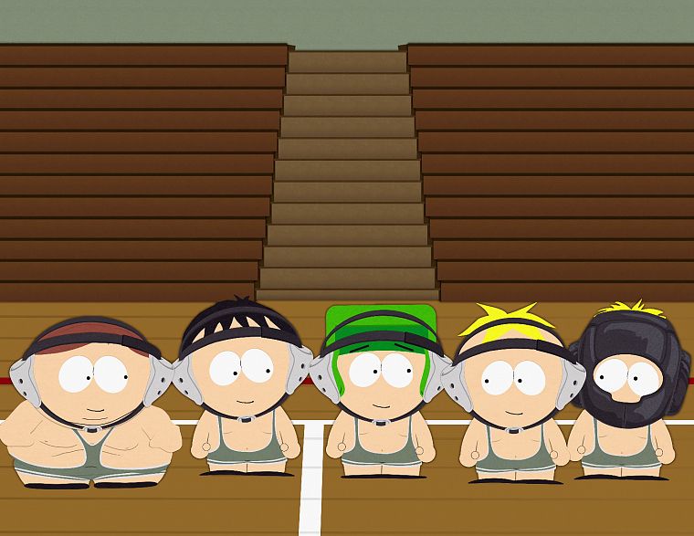 South Park, борьба, Эрик Картман, Стэн Марш, Кенни Маккормик, Кайл Брофловски, Баттерс Stotch - обои на рабочий стол