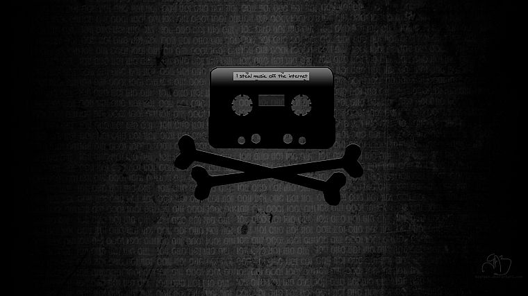 кассета, The Pirate Bay, пиратство, череп и скрещенные кости - обои на рабочий стол