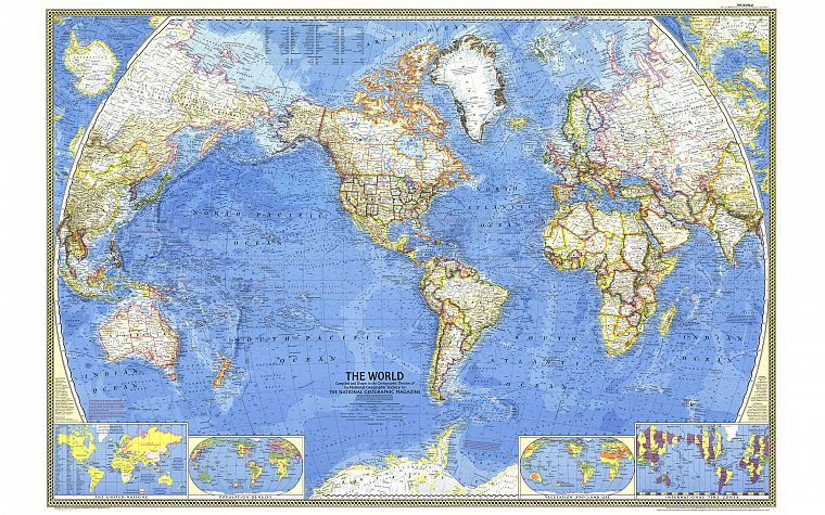 National Geographic, карты, карта мира - обои на рабочий стол