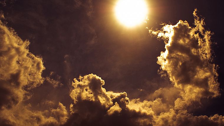 облака, Солнце - обои на рабочий стол
