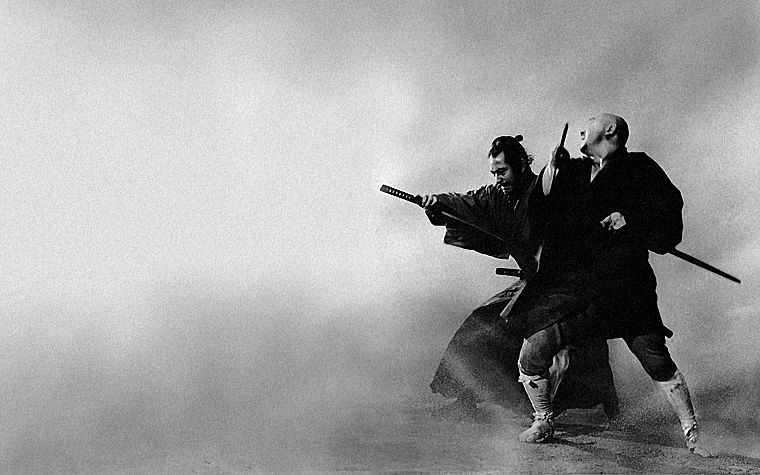 самурай, туман, фехтовальщик - обои на рабочий стол
