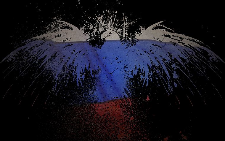 Россия, орлы, флаги - обои на рабочий стол