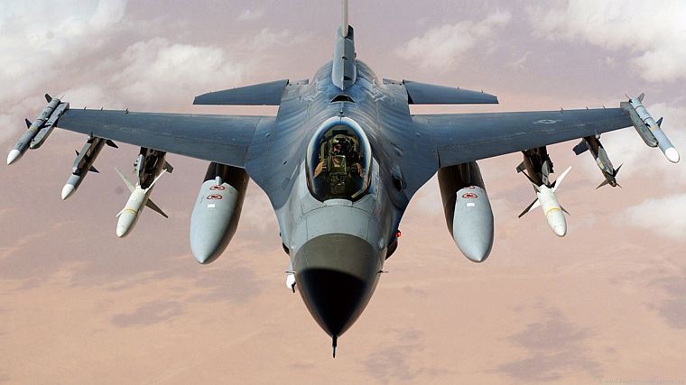 самолет, военный, F- 16 Fighting Falcon - обои на рабочий стол