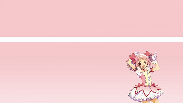 ленты, розовые волосы, Mahou Shoujo Мадока Magica, Канаме Мадока, аниме, аниме девушки - обои на рабочий стол