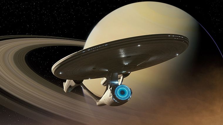 звездный путь, Сатурн, USS Enterprise - обои на рабочий стол