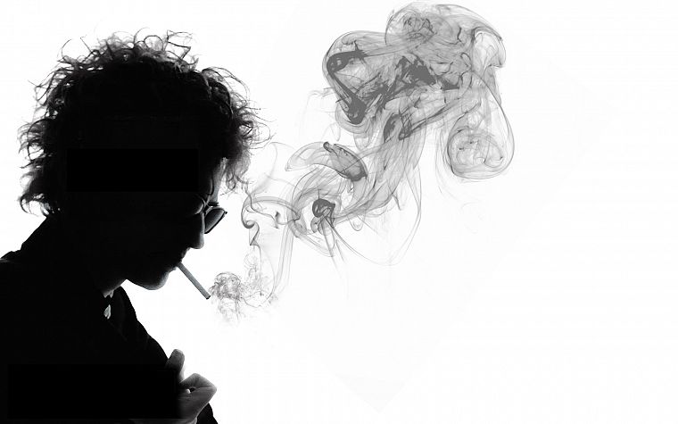 курение, Боб Дилан, оттенки серого, музыканты - обои на рабочий стол
