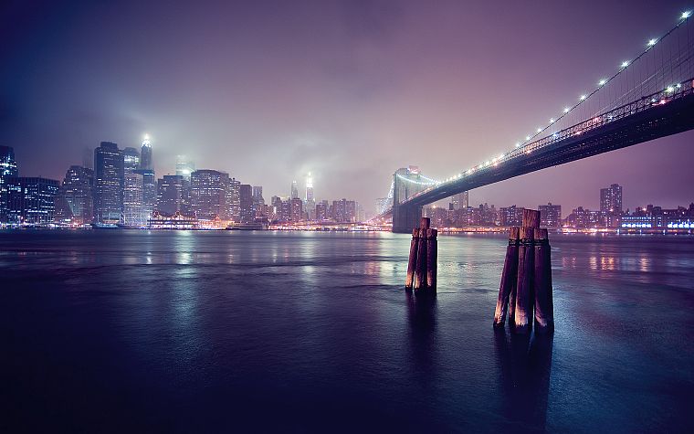 города, мосты, здания, Бруклинский мост, Нью-Йорк, Манхэттен, Ист-Ривер - обои на рабочий стол