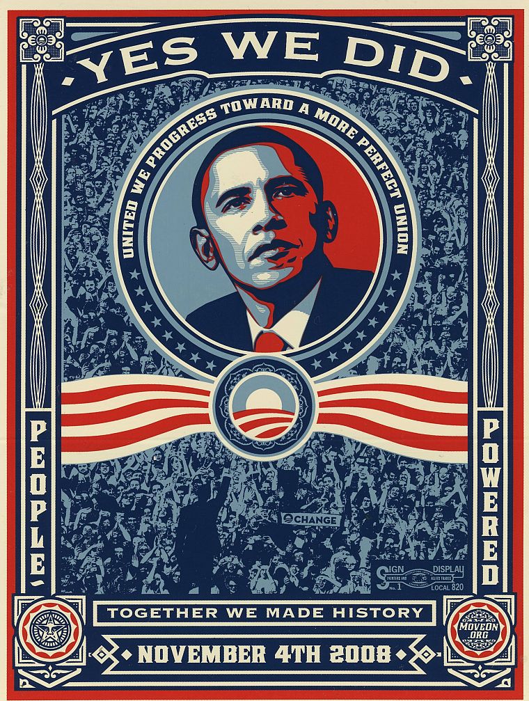 политика, выборы, Барак Обама, Президенты США, Шепард Фейри, плакаты - обои на рабочий стол