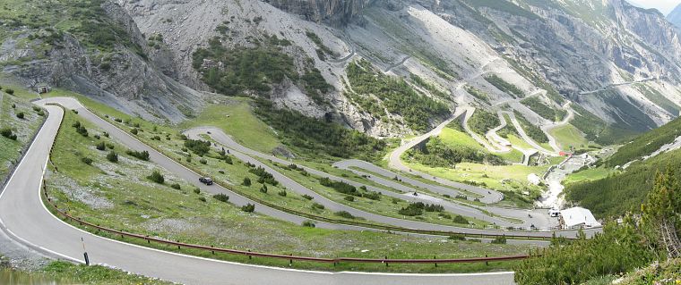 горы, природа, долины, Италия, дороги, Стельвио Pass - обои на рабочий стол