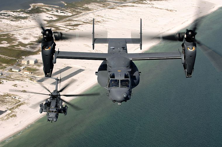 самолет, военный, вертолеты, транспортные средства, V - 22 Osprey, MH - 53 Pave Low - обои на рабочий стол
