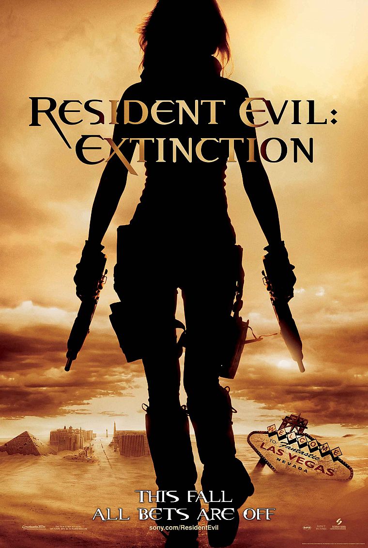 Resident Evil, силуэты, постеры фильмов, Resident Evil : Extinction - обои на рабочий стол