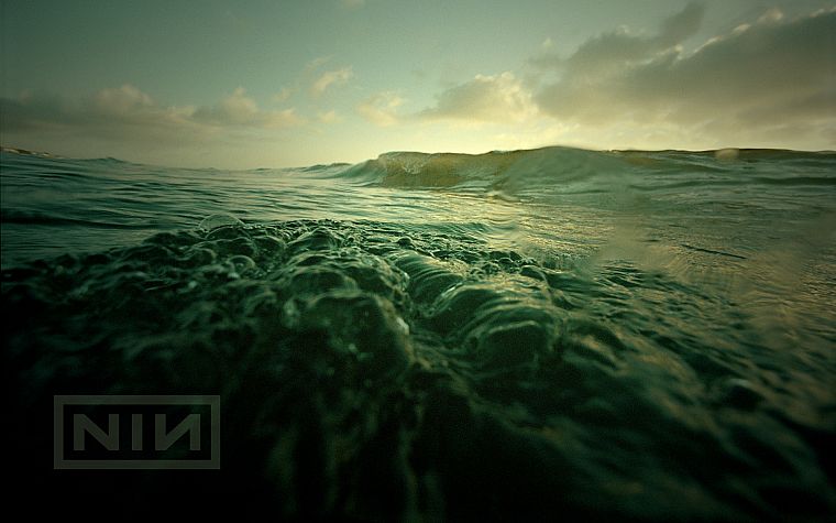 вода, океан, природа, минималистичный, Nine Inch Nails, музыка, волны, музыкальные группы, небо, море - обои на рабочий стол