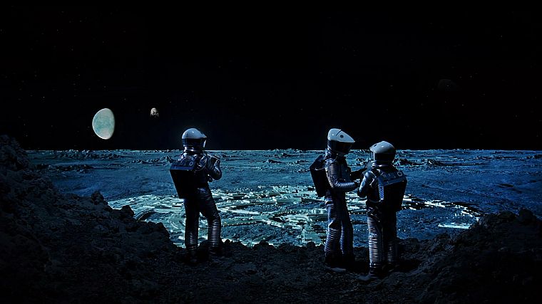 Луна, астронавты, 2001 : Космическая одиссея, научная фантастика - обои на рабочий стол