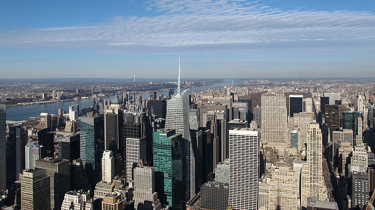 пейзажи, города, США, Нью-Йорк, Манхэттен, Empire State Building, небо - обои на рабочий стол