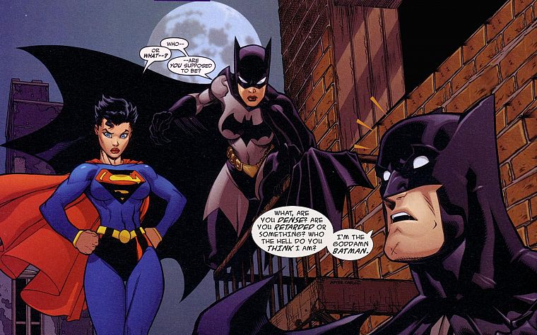 Бэтмен, Черт Бэтмен, DC Comics, смешное, Batgirl, Supergirl - обои на рабочий стол