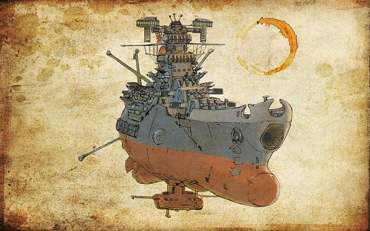 бумага, пистолеты, японский, пушки, транспортные средства, Rising Sun, Ямато, Space Battleship Yamato, линкоры - обои на рабочий стол