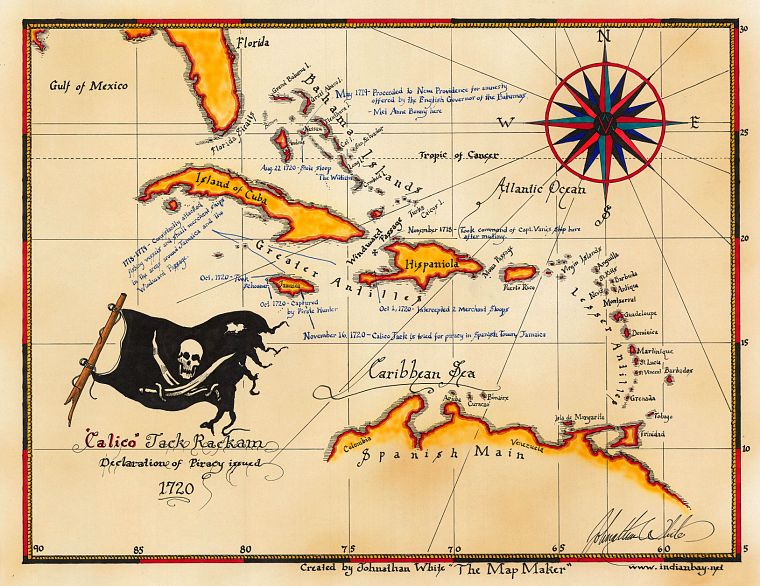 пираты, карты, карибский, Калико Джек Rackam - обои на рабочий стол