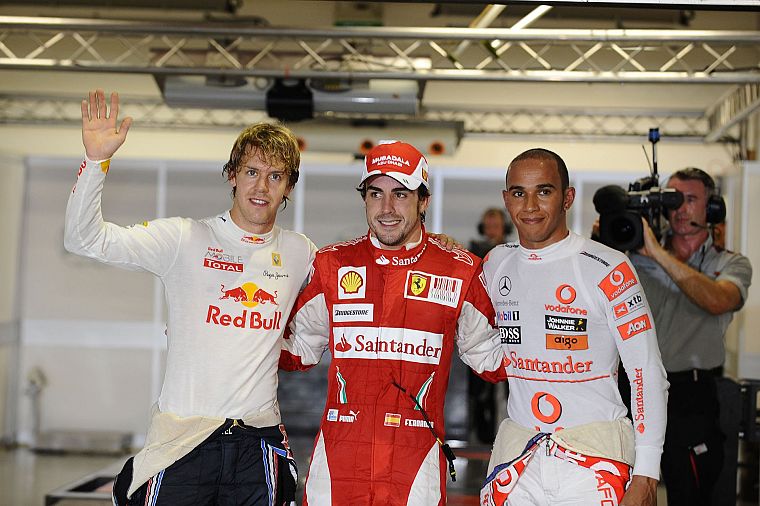 Формула 1, Фернандо Алонсо, Себастьян Феттель, Льюис Хэмилтон - обои на рабочий стол