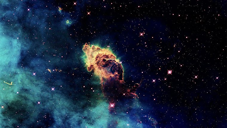 космическое пространство, звезды, туманности, астрономия, туманность Киля - обои на рабочий стол