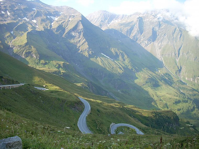 горы, пейзажи, природа, Австрия, долины, дороги - обои на рабочий стол