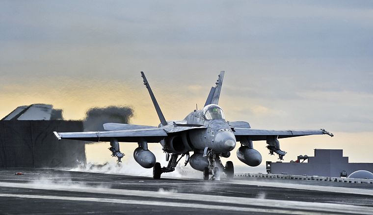 перевозчик, самолеты, снять, F- 18 Hornet, реактивный самолет - обои на рабочий стол