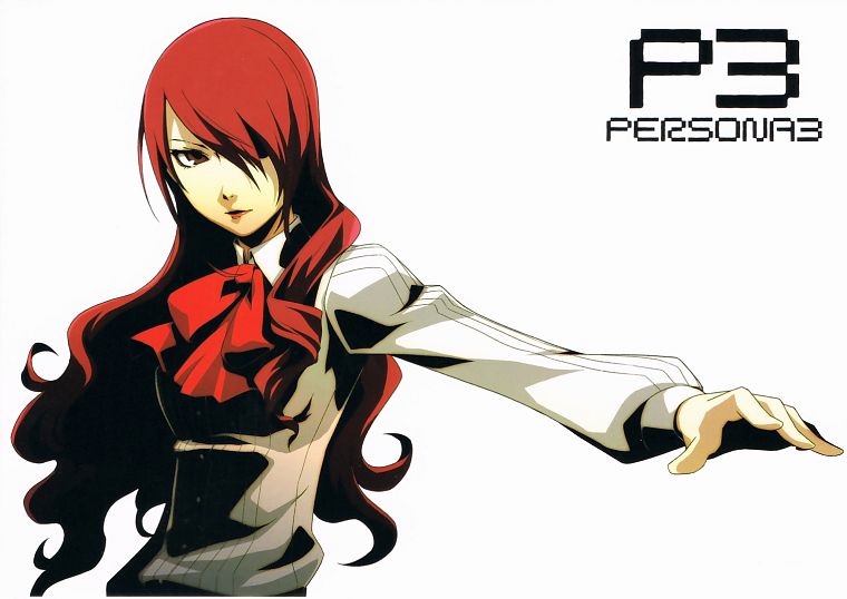 рыжеволосые, Персона серии, Persona 3, простой фон, аниме девушки, Волосы на лице, Kirijo Mitsuru - обои на рабочий стол