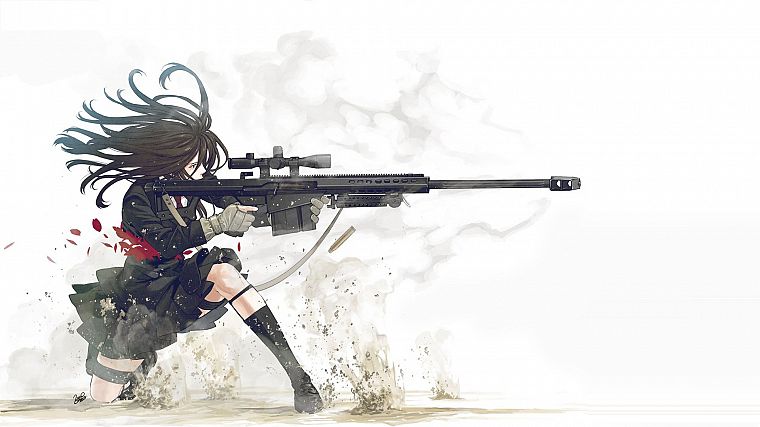 пистолеты, школьная форма, аниме девушки, Козаки Юсуке, оригинальные персонажи - обои на рабочий стол