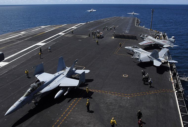 военный, самолеты, ВМС США, самолеты, авианосцы, F- 18 Hornet - обои на рабочий стол