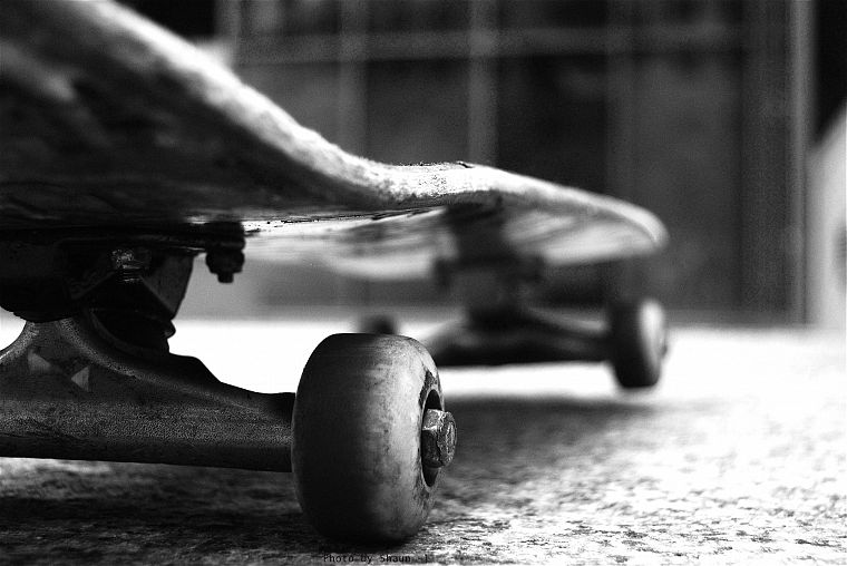 скейтборды, оттенки серого, монохромный - обои на рабочий стол