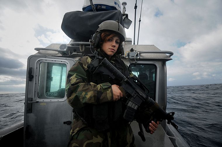 пистолеты, военно-морской флот, девушки с оружием, армейские девушки - обои на рабочий стол