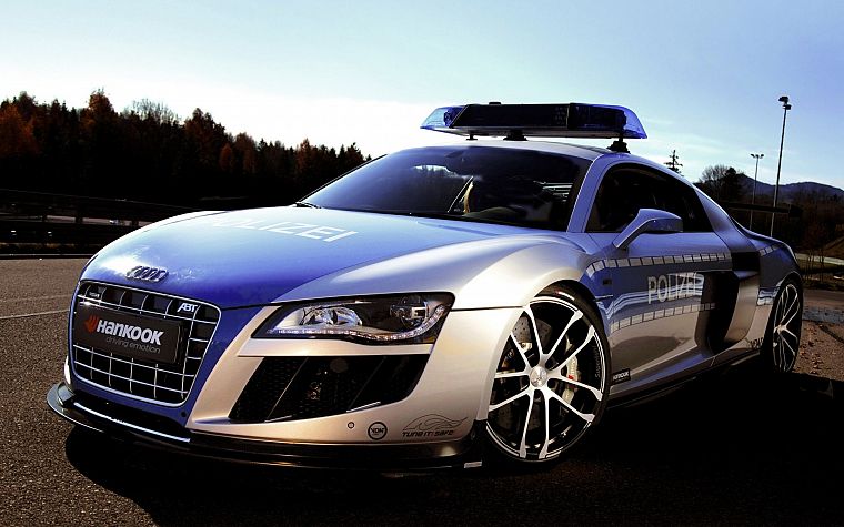 автомобили, полиция, транспортные средства, Audi R8 - обои на рабочий стол