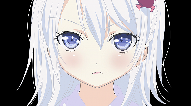 голубые глаза, прозрачный, Denpa Онна в Seishun Otoko, белые волосы, аниме девушки, лица, Hoshimiya Yashiro, аниме векторы - обои на рабочий стол